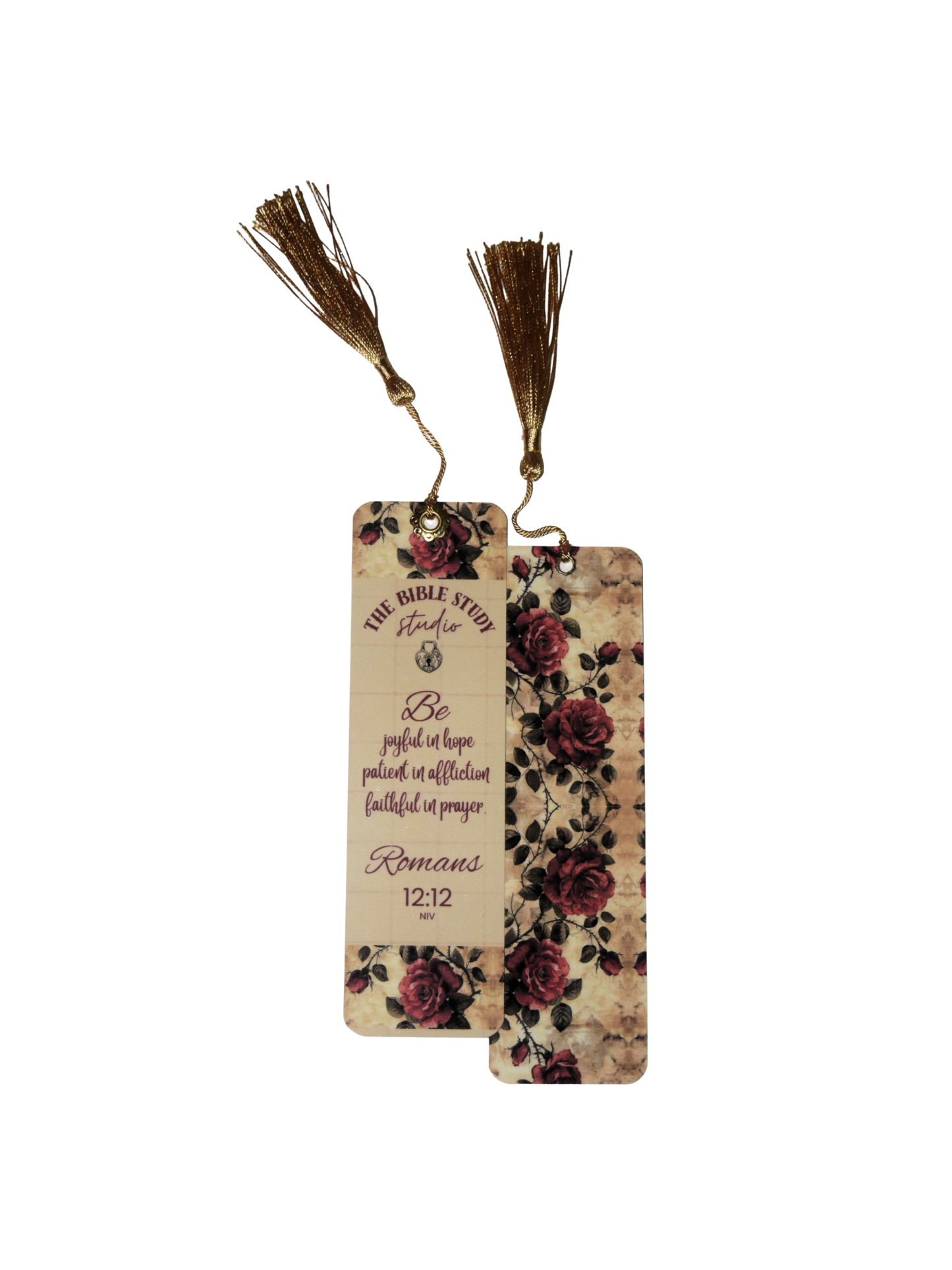 Laminated Bible Verse Book Mark. : Romans 12:12