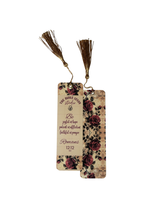 Laminated Bible Verse Book Mark. : Romans 12:12